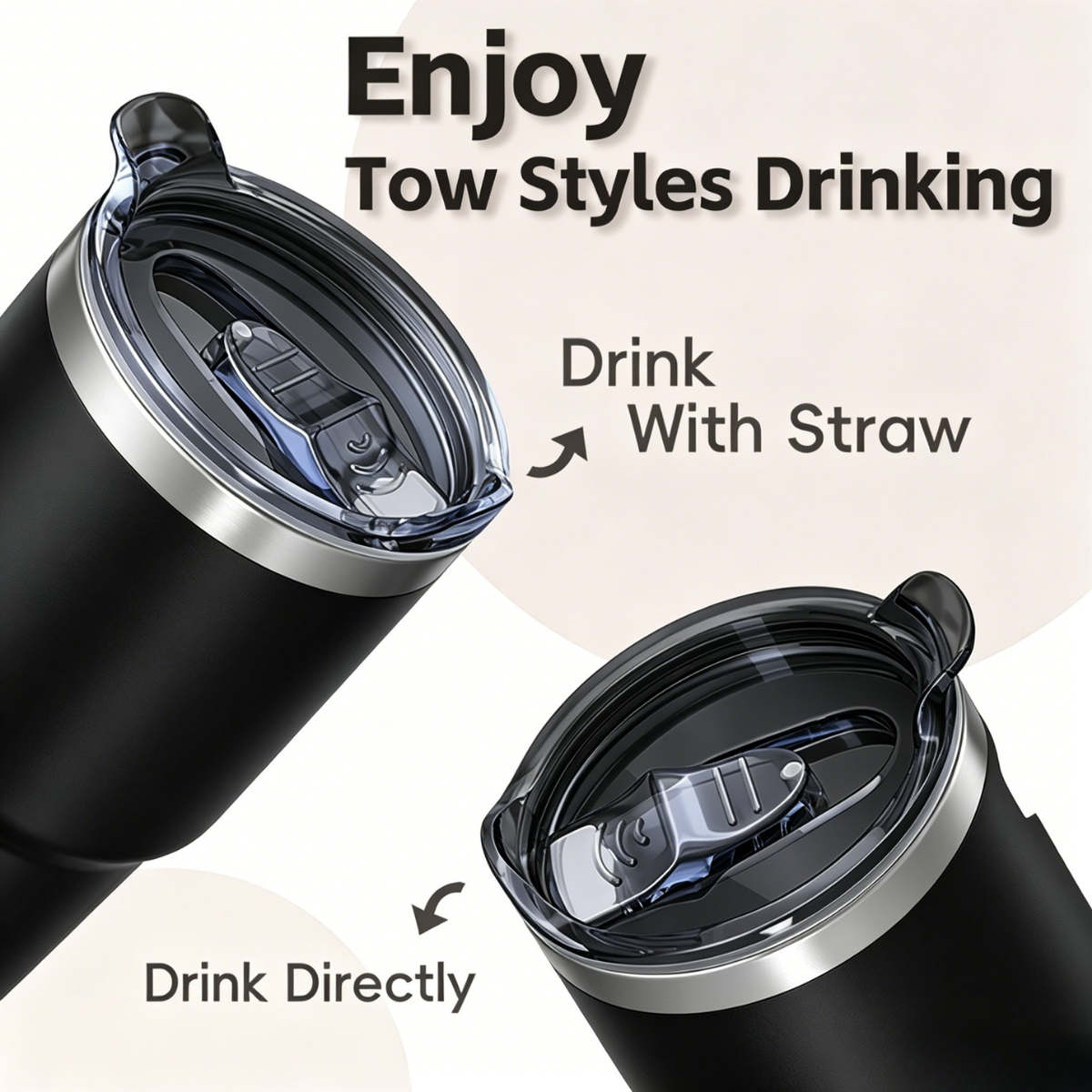 Lawless Row "No Rules" 40oz Tumbler | Matte Black Punk Skull Cup