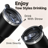 Lawless Row "No Rules" 40oz Tumbler | Matte Black Punk Skull Cup