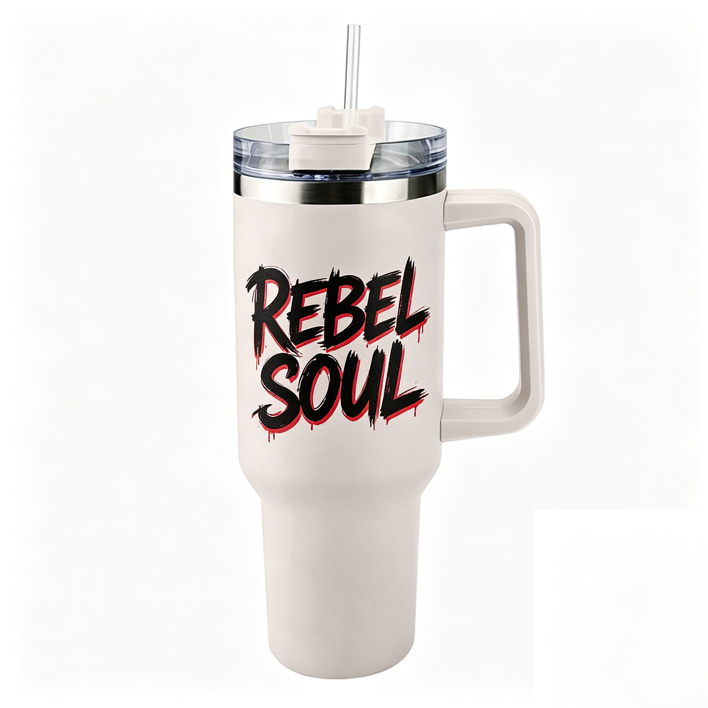 Lawless Row "Rebel Soul" 40oz Tumbler | Off-White Graffiti Style Cup