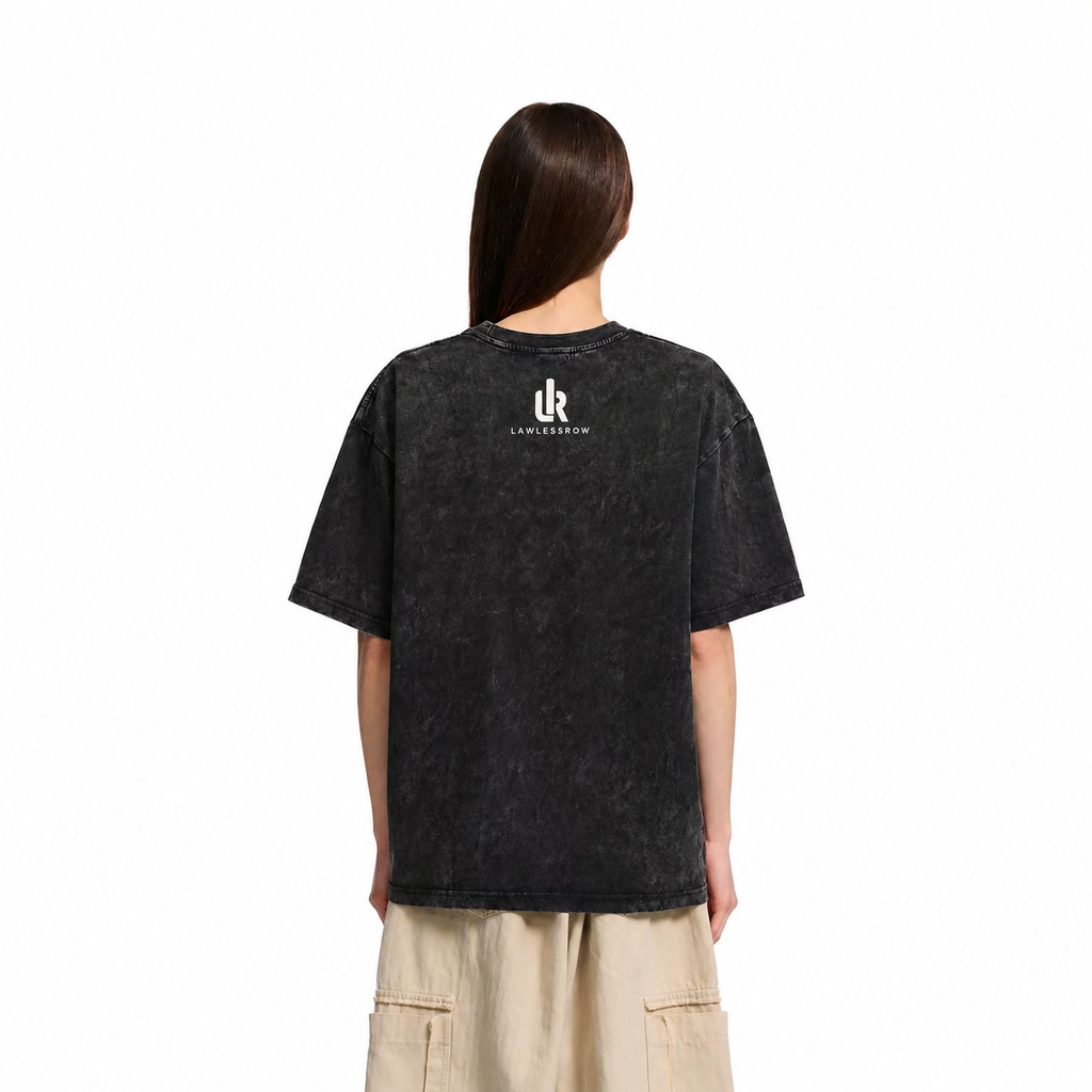 LAWLESS ROW Helmet Skull Vintage Washed Tee