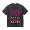 LAWLESSROW KANYE LOVES KANYE Portrait Black Vintage Acid Wash Tee
