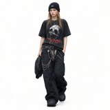 LAWLESSROW Halloween Party Night Creature Vintage Acid Wash Tee