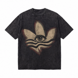 LAWLESSROW Psychedelic Lotus All Seeing Eye Wave Vintage Grain Collage Vintage Tee