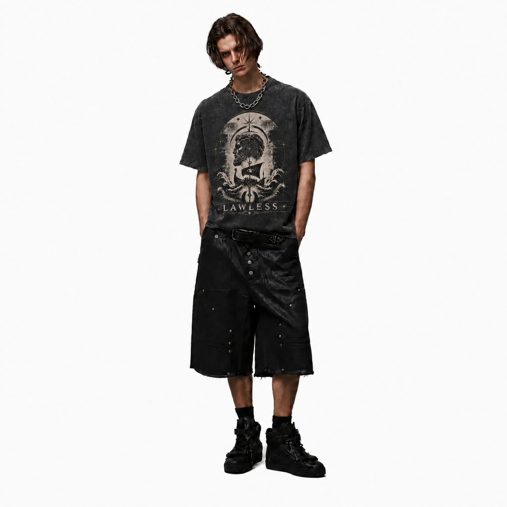 LAWLESSROW Odyssey Vintage Acid WASH TEE