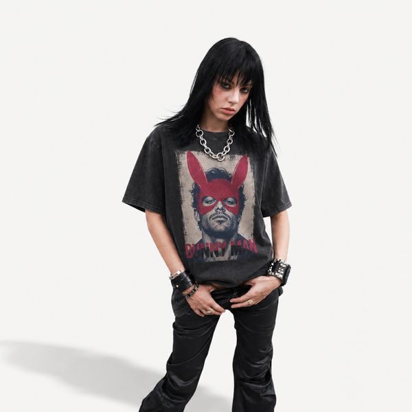 LAWLESSROW Bunny Man Red Mask Portrait Vintage Tee - hover