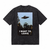 LAWLESSROW I Want To Leave UFO Forest Photo Collage Vintage Tee