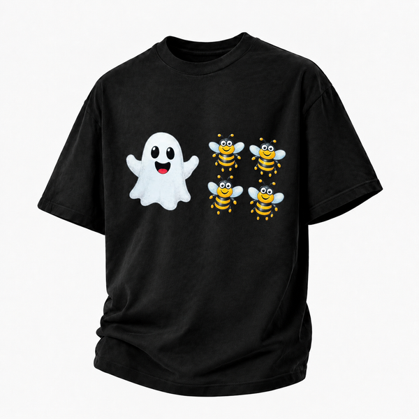 LAWLESSROW Ghost Bees Rebus Graphic Front Print Vintage Heavy Tee
