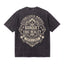 Black graphic tee with ornate 'Banquet Fake Reality' and 'Truth & Chaos' print on back