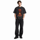 LAWLESSROW Sinners Caturday Night Candle Guitar Vintage Acid Wash Tee