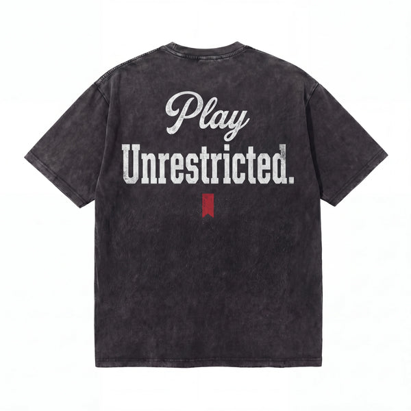 Lawless Row Play Unrestricted Washed Cotton Tee | No Rules Streetwear