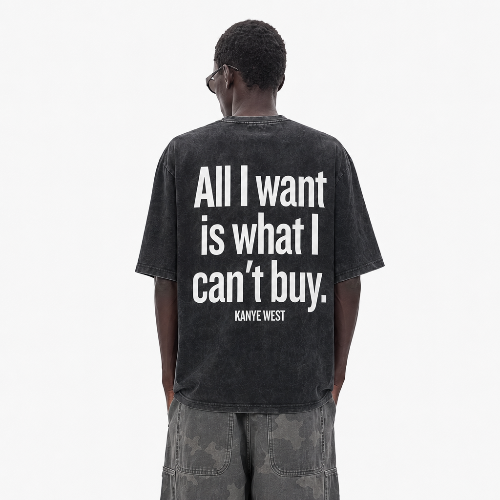 LAWLESSROW KANYE Speech Black Vintage Acid Wash Tee