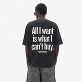 LAWLESSROW KANYE Speech Black Vintage Acid Wash Tee