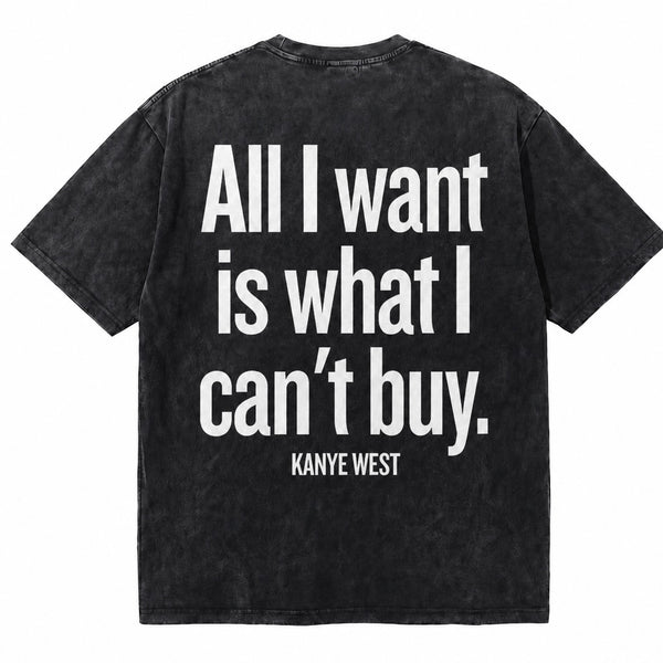 LAWLESSROW KANYE Speech Black Vintage Acid Wash Tee
