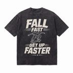 Lawless Row "Fall Fast Get Up Faster" Oversized Skate Tee | Washed Black Streetwear