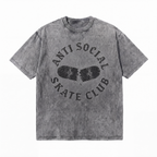Lawless Row "Anti Social Skate Club" Oversized Tee | Washed Grey Streetwear