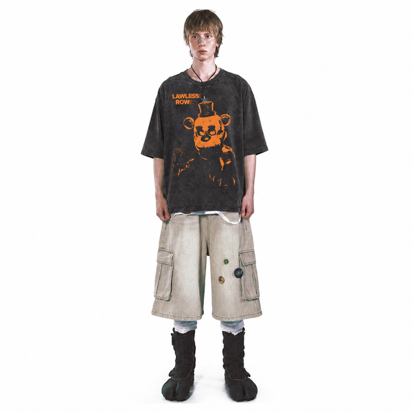 LAWLESS ROW HALLOWEEN Freddy ACID WASHED TEE - hover