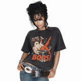 LAWLESSROW Here For The Boos Ghost Vintage  Acid Wash Tee