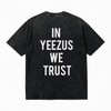 LAWLESSROW KANYE SLOGAN Black Vintage Acid Wash Tee