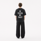 LAWLESSROW KANYE SLOGAN Black Vintage Acid Wash Tee