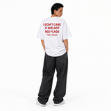 LAWLESSROW Red Flags Bull Slogan Back Print Vintage Heavy Tee