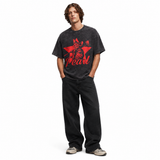 LAWLESSROW Pearl Axe Cat Vintage Acid Wash Tee