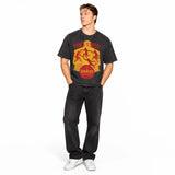 LAWLESSROW Dance With The Devil Dancing Cats Vintage Acid Wash Tee