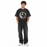 LAWLESSROW Symbiote Purr Feral Moon Vintage Acid Wash Tee