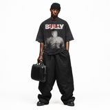 LAWLESSROW kanye west BULLY Portrait Black Acid Wash Tee