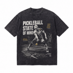 Vintage Acid Wash Pickleball State Of Mind Focus Adapt Oversized Graphic T-Shirt