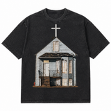 LAWLESSROW kanye west DONDA House Black Acid Wash Tee