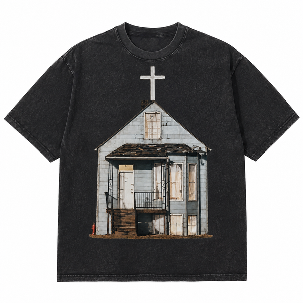 LAWLESSROW kanye west DONDA House Black Acid Wash Tee