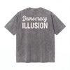 Lawless Row Democracy Illusion Washed Cotton Tee | Anti-Establishment Streetwear