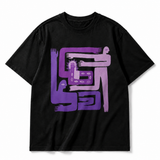 LAWLESS ROW "Abstract Figures" Purple Labyrinth Vintage Basic Tee
