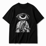 LAWLESS ROW "All-Seeing Eye" Skeleton Etching Vintage  Basic Tee