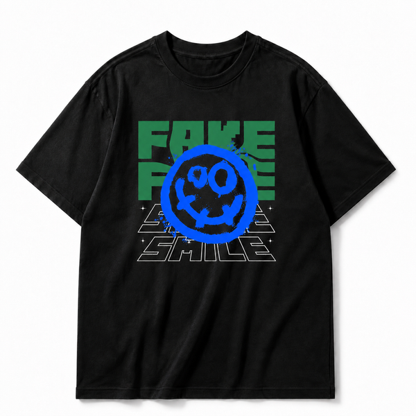 LAWLESS ROW "Fake Smile" Spray Paint Graphic Basic Tee