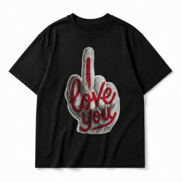 LAWLESS ROW "I Love You" Middle Finger Basic Tee