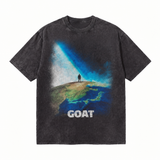 LAWLESSROW kanye west GOAT Vintage Black Acid Wash Tee