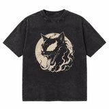 LAWLESSROW Symbiote Purr Feral Moon Vintage Acid Wash Tee