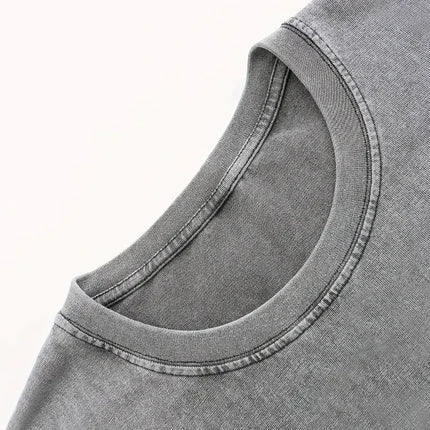 Lawless Row “Happy Neverland” Washed Grey Oversized Tee