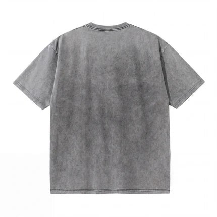 Lawless Row “Happy Neverland” Washed Grey Oversized Tee