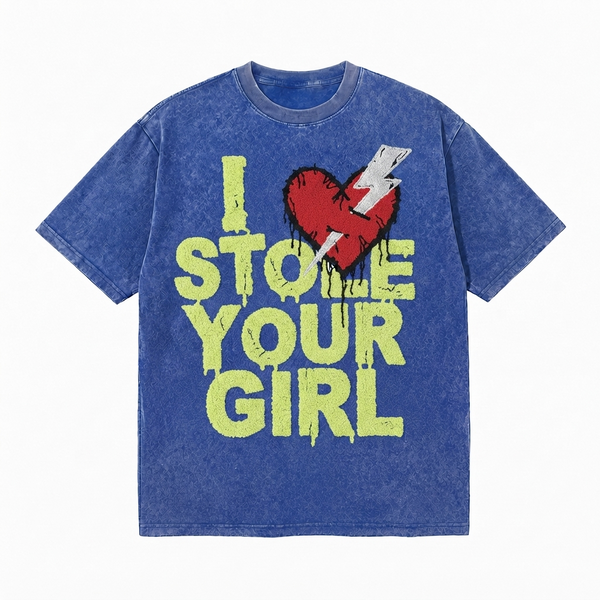 LAWLESS ROW I Stole Your Girl Torn Heart Lightning Vintage Washed Tee