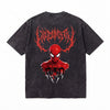 LAWLESSROW Metal Spider-Man Vintage Acid Wash Tee