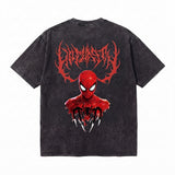 LAWLESSROW Metal Spider-Man Vintage Acid Wash Tee