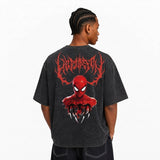 LAWLESSROW Metal Spider-Man Vintage Acid Wash Tee