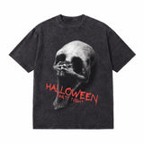 LAWLESSROW Halloween Party Night Creature Vintage Acid Wash Tee