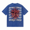 LAWLESSROW Stranger Things Demogorgon Gothic Text Vintage Acid Wash Tee