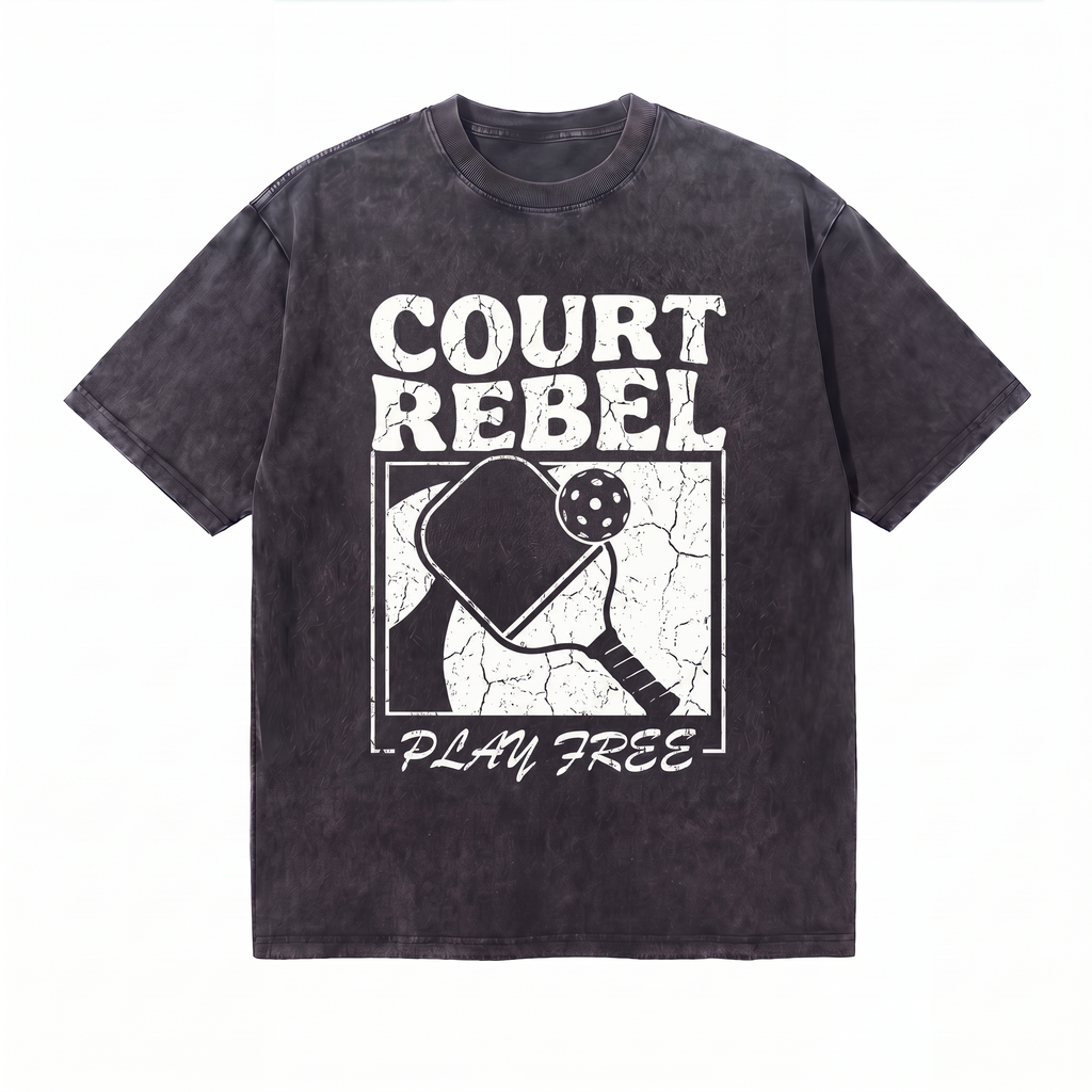 Lawless Row Court Rebel Tee | Pickleball Washed Cotton Streetwear