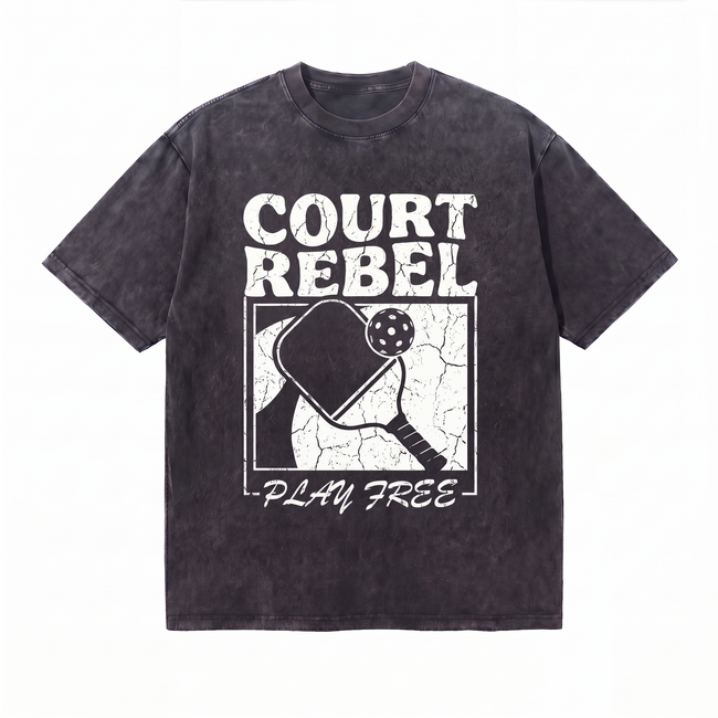 Lawless Row Court Rebel Tee | Pickleball Washed Cotton Streetwear Hover Image
