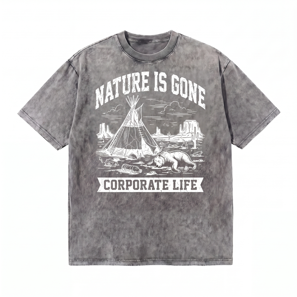Lawless Row Nature Is Gone Tee | Anti-Corporate Washed Cotton Streetwear