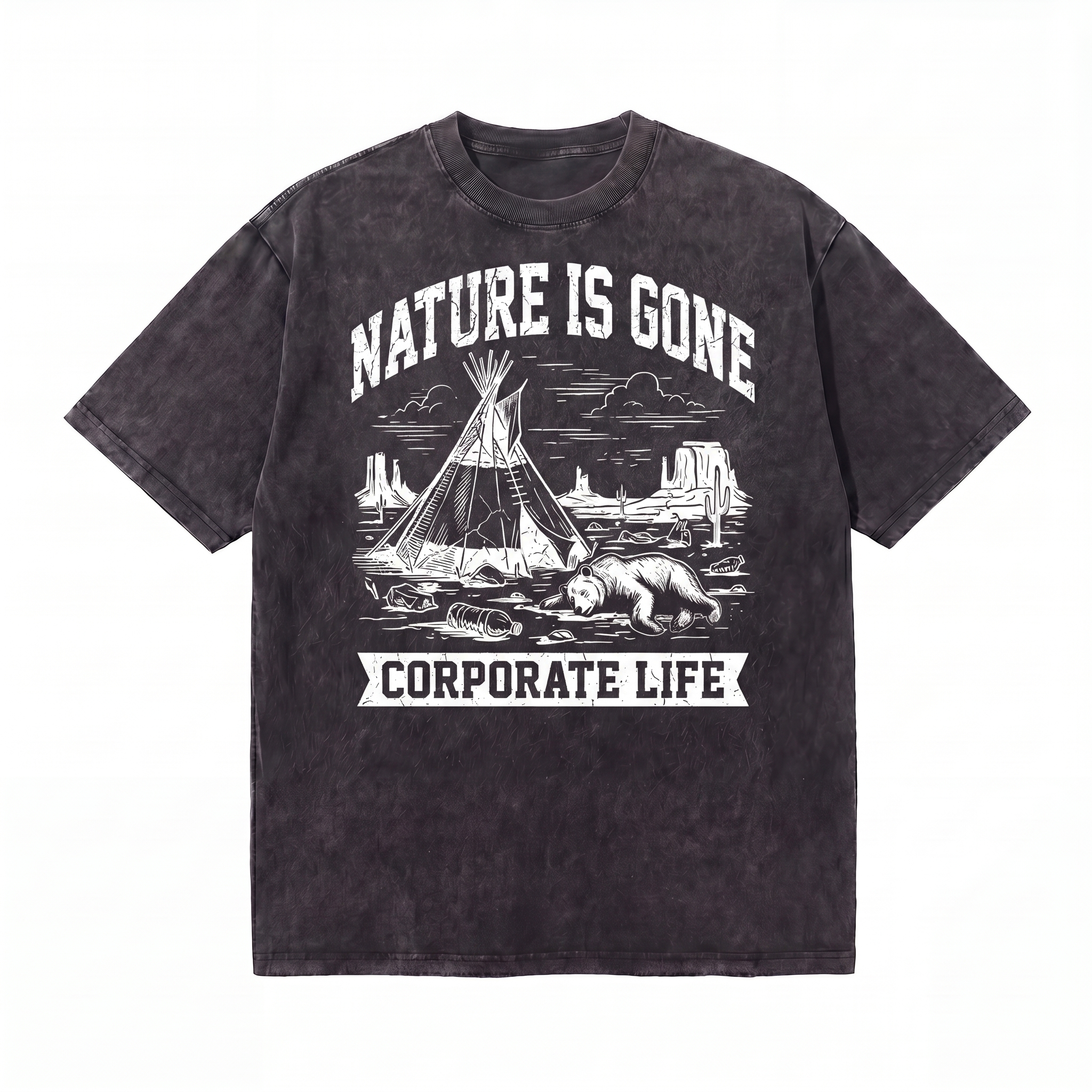 Lawless Row Nature Is Gone Tee | Anti-Corporate Washed Cotton Streetwear